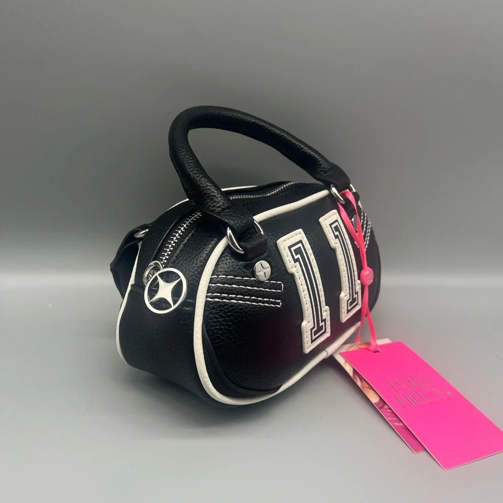 Paris Hilton varsity mini bowler bag purse